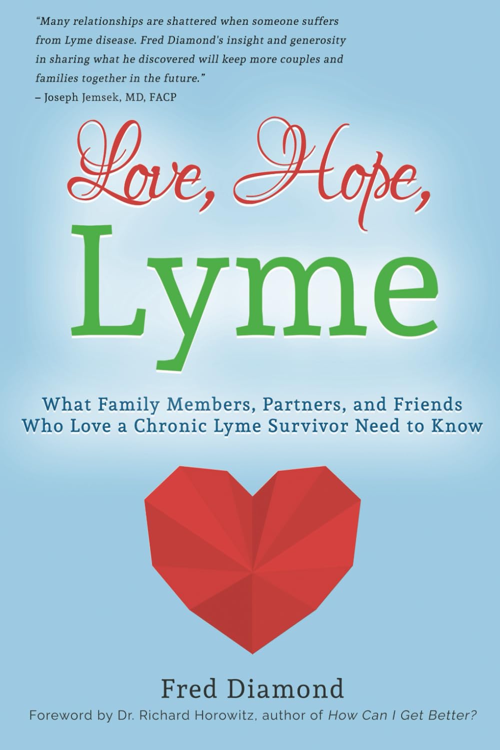 Book cover of Love, Hope, Lyme by Fred Diamond